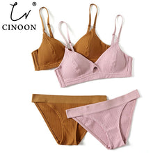 Load image into Gallery viewer, CINOON 2019 High-end Brand Romantic Temptation Bra Set Women Fashion Stripes Underwear Set Push Up Bra and Panties Set