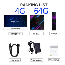 Load image into Gallery viewer, Android 9.0 TV Box H96 Max Rockchip RK3318 4K Smart TV Box 2.4G&5G Wifi BT4.0 H96Max 4GB 64GB Media Player Android Set Top Box