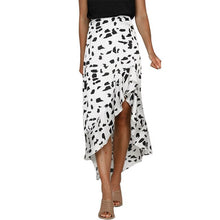 Load image into Gallery viewer, CALOFE 2020 New Summer Asymmetrical Skirt Dot Printing One-Piece Bohemian Long Wrap Skirt Side Split Ruffled Beach Lace-Up Skirt
