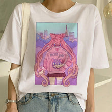 Load image into Gallery viewer, Sailor Moon Summer New Fashion T Shirt Women Harajuku Short Sleeve Fun Ulzzang T-Shirt Cute Cat Tshirt Cartoon Top Tees Female
