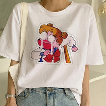 Load image into Gallery viewer, Sailor Moon Summer New Fashion T Shirt Women Harajuku Short Sleeve Fun Ulzzang T-Shirt Cute Cat Tshirt Cartoon Top Tees Female