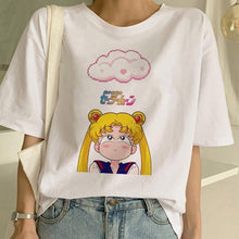 Load image into Gallery viewer, Sailor Moon Summer New Fashion T Shirt Women Harajuku Short Sleeve Fun Ulzzang T-Shirt Cute Cat Tshirt Cartoon Top Tees Female