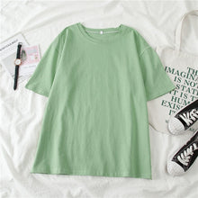 Load image into Gallery viewer, GCAROL 2020 Spring Summer Women Candy T-shirt Oversize Boyfriend Style Tops Perfect Basic Tees Render Unlined Upper Garment