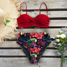 Load image into Gallery viewer, Sexy 2020 Bikini Swimsuit Women Swimwear Push Up Bikinis Set Leaf Print Female High Waist Swimming Suits for Bathing Suit