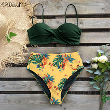 Load image into Gallery viewer, Sexy 2020 Bikini Swimsuit Women Swimwear Push Up Bikinis Set Leaf Print Female High Waist Swimming Suits for Bathing Suit