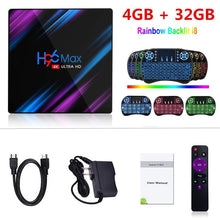 Load image into Gallery viewer, H96 MAX android tv box RK3318 4GB Ram 32GB 64GB smart tv box 4K Bluetooth 2.4G/5G Wifi box android tv smart box 9.0 set-top box