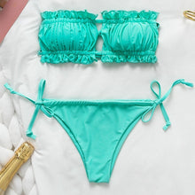 Load image into Gallery viewer, Peachtan Sexy pink swimwear women bathing suit Bandeau bikinis 2020 mujer Micro swimsuit female Push up two-piece suit summer