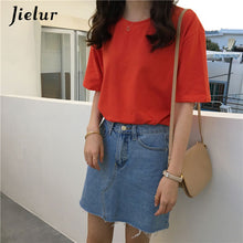 Load image into Gallery viewer, Jielur Tee Shirt 15 Solid Color Basic T Shirt Women Casual O-neck Harajuku Summer Top Korean Hipster White Tshirt S-XL