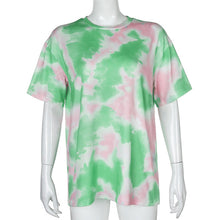 Load image into Gallery viewer, IAMHOTTY Tie Dye Print Basic Tshirt Shorts Two Piece Set Women Casual Outfits lounge Wear Jogging Femme Biker Shorts Tees Summ