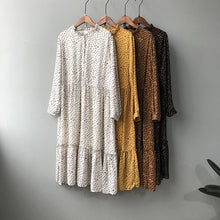 Load image into Gallery viewer, 2020 Women Long Summer Dress Streetwear Long Sleeve Empire A-line Mid-Calf Chiffon Print Yellow Dresses Frocks for Women