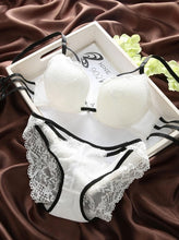 Load image into Gallery viewer, Sexy push up padded underwear briefs lace bra set bra and panty set back closure seamless women underwire lingerie set