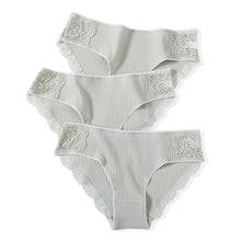 Load image into Gallery viewer, FINETOO Cotton Panty 3Pcs/lot Solid Women's Panties Comfort Underwear Skin-friendly Briefs Women Sexy Low-Rise Panty Intimates