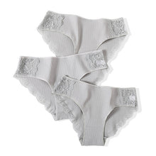 Load image into Gallery viewer, FINETOO Cotton Panty 3Pcs/lot Solid Women's Panties Comfort Underwear Skin-friendly Briefs Women Sexy Low-Rise Panty Intimates