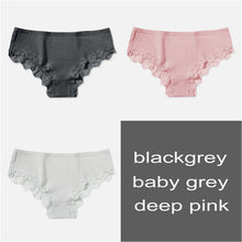 Load image into Gallery viewer, FINETOO Cotton Panty 3Pcs/lot Solid Women's Panties Comfort Underwear Skin-friendly Briefs Women Sexy Low-Rise Panty Intimates
