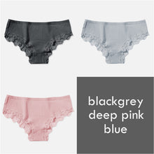 Load image into Gallery viewer, FINETOO Cotton Panty 3Pcs/lot Solid Women's Panties Comfort Underwear Skin-friendly Briefs Women Sexy Low-Rise Panty Intimates