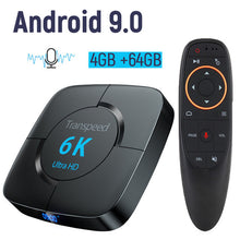 Load image into Gallery viewer, transpeed Android 9.0 Bluetooth TV Box Google Voice Assistant 6K 3D Wifi 2.4G&5.8G 4GB RAM 64G Play Store Very Fast BoxTop Box