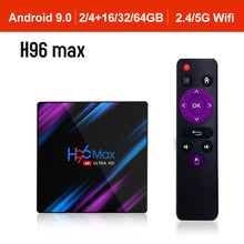 Load image into Gallery viewer, H96MAX Android 9.0 TV Box RK3318 Quad Core 64bit 2.4G/5.8G Wifi BT 4.0 4K HD Media Player Mini Set Top Box Voice Control H96 MAX
