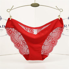 Load image into Gallery viewer, Sexy Lace Woman Panties Plus Size Panty Transparent Cotton crotch Briefs Ladies Low-Rise Underwear Intimates New Hot Sale
