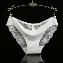 Load image into Gallery viewer, Sexy Lace Woman Panties Plus Size Panty Transparent Cotton crotch Briefs Ladies Low-Rise Underwear Intimates New Hot Sale
