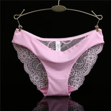 Load image into Gallery viewer, Sexy Lace Woman Panties Plus Size Panty Transparent Cotton crotch Briefs Ladies Low-Rise Underwear Intimates New Hot Sale
