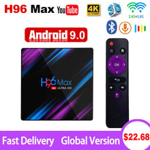 Load image into Gallery viewer, Android 9.0 TV Box H96 Max Rockchip RK3318 4K Smart TV Box 2.4G&amp;5G Wifi BT4.0 H96Max 4GB 64GB Media Player Android Set Top Box
