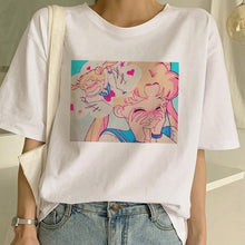 Load image into Gallery viewer, Sailor Moon Summer New Fashion T Shirt Women Harajuku Short Sleeve Fun Ulzzang T-Shirt Cute Cat Tshirt Cartoon Top Tees Female

