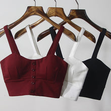 Load image into Gallery viewer, gkfnmt Crop Top  Women Camis Halter Top Women Camisole 2020 Summer Sexy Sleeveless Slim Low Chest Button Roupas Femininas
