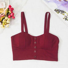 Load image into Gallery viewer, gkfnmt Crop Top  Women Camis Halter Top Women Camisole 2020 Summer Sexy Sleeveless Slim Low Chest Button Roupas Femininas
