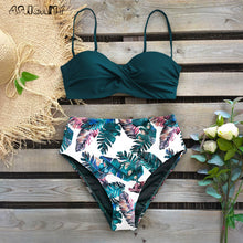 Load image into Gallery viewer, Sexy 2020 Bikini Swimsuit Women Swimwear Push Up Bikinis Set Leaf Print Female High Waist Swimming Suits for Bathing Suit
