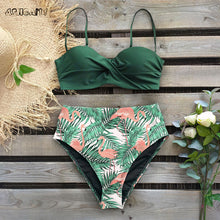 Load image into Gallery viewer, Sexy 2020 Bikini Swimsuit Women Swimwear Push Up Bikinis Set Leaf Print Female High Waist Swimming Suits for Bathing Suit
