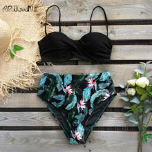 Load image into Gallery viewer, Sexy 2020 Bikini Swimsuit Women Swimwear Push Up Bikinis Set Leaf Print Female High Waist Swimming Suits for Bathing Suit
