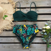 Load image into Gallery viewer, Sexy 2020 Bikini Swimsuit Women Swimwear Push Up Bikinis Set Leaf Print Female High Waist Swimming Suits for Bathing Suit

