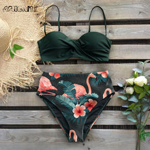 Load image into Gallery viewer, Sexy 2020 Bikini Swimsuit Women Swimwear Push Up Bikinis Set Leaf Print Female High Waist Swimming Suits for Bathing Suit
