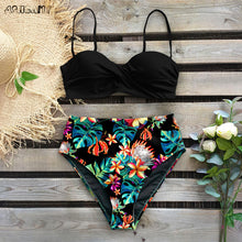Load image into Gallery viewer, Sexy 2020 Bikini Swimsuit Women Swimwear Push Up Bikinis Set Leaf Print Female High Waist Swimming Suits for Bathing Suit
