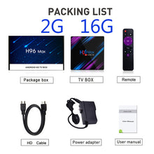 Load image into Gallery viewer, H96 MAX android tv box RK3318 4GB Ram 32GB 64GB smart tv box 4K Bluetooth 2.4G/5G Wifi box android tv smart box 9.0 set-top box
