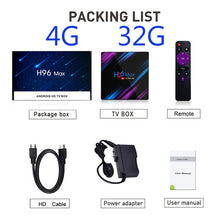 Load image into Gallery viewer, H96 MAX android tv box RK3318 4GB Ram 32GB 64GB smart tv box 4K Bluetooth 2.4G/5G Wifi box android tv smart box 9.0 set-top box

