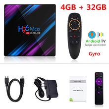 Load image into Gallery viewer, H96 MAX android tv box RK3318 4GB Ram 32GB 64GB smart tv box 4K Bluetooth 2.4G/5G Wifi box android tv smart box 9.0 set-top box
