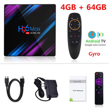 Load image into Gallery viewer, H96 MAX android tv box RK3318 4GB Ram 32GB 64GB smart tv box 4K Bluetooth 2.4G/5G Wifi box android tv smart box 9.0 set-top box
