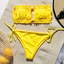 Load image into Gallery viewer, Peachtan Sexy pink swimwear women bathing suit Bandeau bikinis 2020 mujer Micro swimsuit female Push up two-piece suit summer
