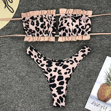 Load image into Gallery viewer, Peachtan Sexy pink swimwear women bathing suit Bandeau bikinis 2020 mujer Micro swimsuit female Push up two-piece suit summer
