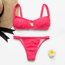 Load image into Gallery viewer, Peachtan Sexy pink swimwear women bathing suit Bandeau bikinis 2020 mujer Micro swimsuit female Push up two-piece suit summer
