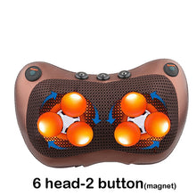 Load image into Gallery viewer, Head Neck Massager Car Home Cervical Shiatsu Massage Neck Back Waist Body Electric Multifunctional Massage Pillow Cushion
