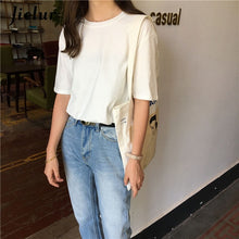Load image into Gallery viewer, Jielur Tee Shirt 15 Solid Color Basic T Shirt Women Casual O-neck Harajuku Summer Top Korean Hipster White Tshirt S-XL
