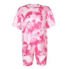 Load image into Gallery viewer, IAMHOTTY   Tie Dye Print Basic Tshirt Shorts Two Piece Set Women Casual Outfits lounge Wear Jogging Femme Biker Shorts Tees Summ
