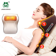 Load image into Gallery viewer, 3 in 1 Newest Massage Pillow with Car Home Duel Use Easy Carry Neck Back Shoulder Waist Body Massager Gift Relief Pain EU plugs
