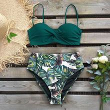 Load image into Gallery viewer, Sexy 2020 Bikini Swimsuit Women Swimwear Push Up Bikinis Set Leaf Print Female High Waist Swimming Suits for Bathing Suit
