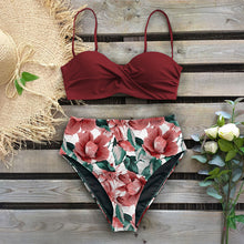 Load image into Gallery viewer, Sexy 2020 Bikini Swimsuit Women Swimwear Push Up Bikinis Set Leaf Print Female High Waist Swimming Suits for Bathing Suit
