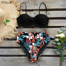 Load image into Gallery viewer, Sexy 2020 Bikini Swimsuit Women Swimwear Push Up Bikinis Set Leaf Print Female High Waist Swimming Suits for Bathing Suit
