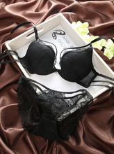Load image into Gallery viewer, Sexy push up padded underwear briefs lace bra set bra and panty set back closure seamless  women underwire lingerie set
