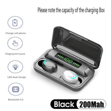 Load image into Gallery viewer, TWS Wireless Bluetooth 5.0 EarPhone 9D Stereo Headset Handsfree Earbuds F9-9 Sport Waterproof LED display EarPhones With Mic
